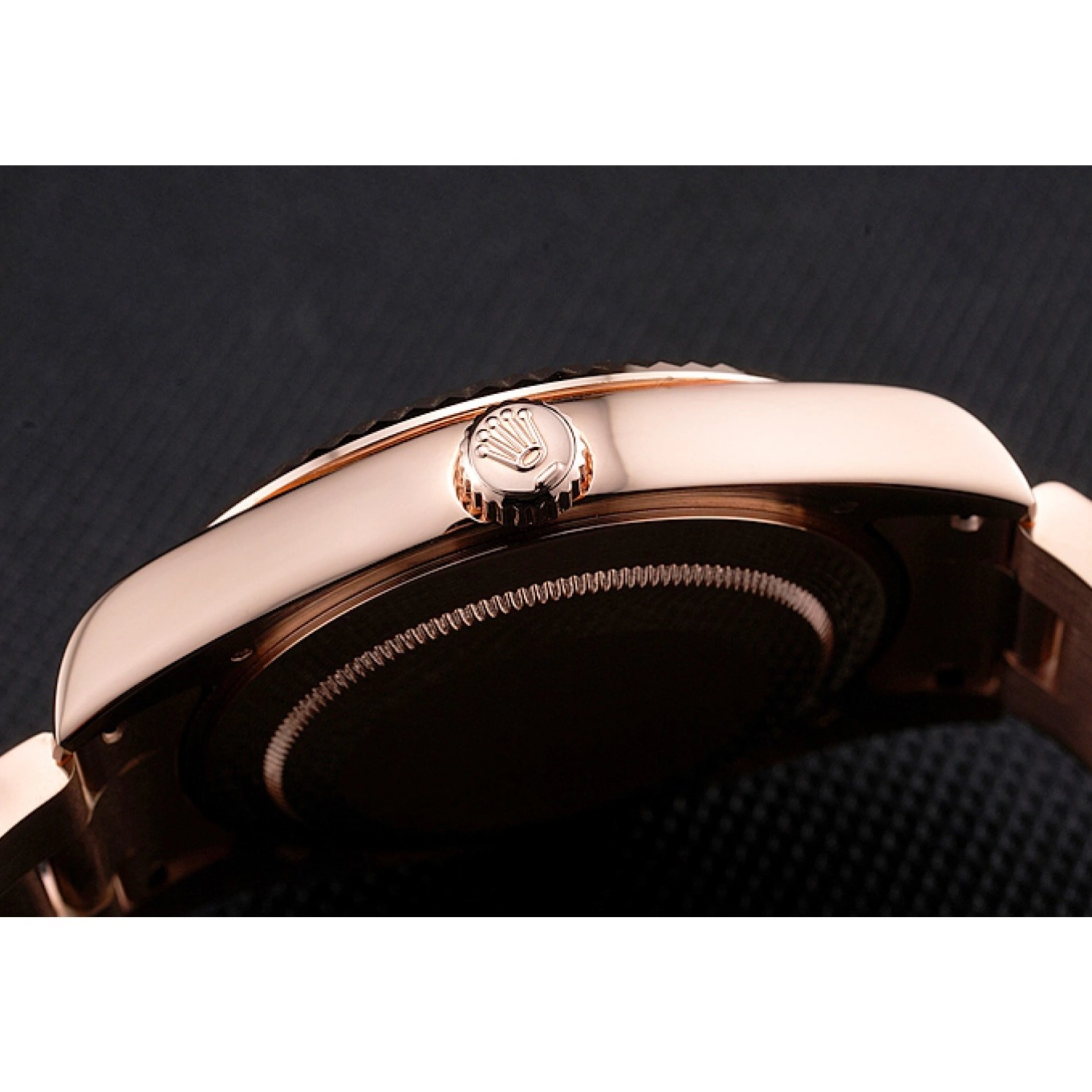 Rolex copies cheap Ad Rolex Case Gold Sky Rose Dial Bracelet Dweller Brown 0618